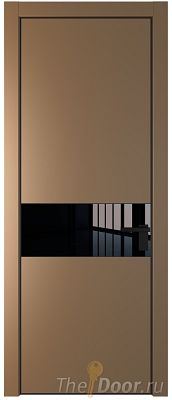 Дверь Profil Doors 17PA цвет Перламутр золото стекло Lacobel Черный лак цвет профиля Черный матовый RAL9005
