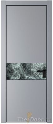 Дверь Profil Doors 17PA цвет Смоки (RAL 870-02) стекло Атриум серебро цвет профиля Черный матовый RAL9005