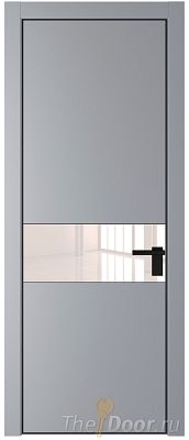 Дверь Profil Doors 17PA цвет Смоки (RAL 870-02) стекло Lacobel Перламутровый лак цвет профиля Черный матовый RAL9005