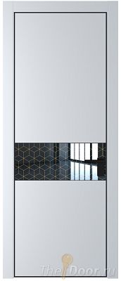 Дверь Profil Doors 17PA цвет Вайт (RAL 110 96 02) стекло Лоран узор золото цвет профиля Черный матовый RAL9005