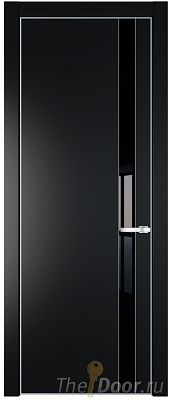 Дверь Profil Doors 18PA цвет Блэк стекло Lacobel Черный лак цвет профиля Серебро