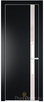 Дверь Profil Doors 18PA цвет Блэк стекло Lacobel Перламутровый лак цвет профиля Серебро
