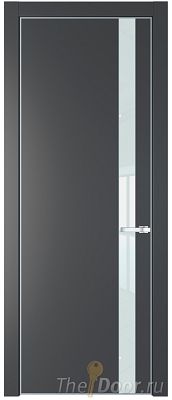 Дверь Profil Doors 18PA цвет Графит (Pantone 425С) стекло Lacobel Белый лак цвет профиля Серебро
