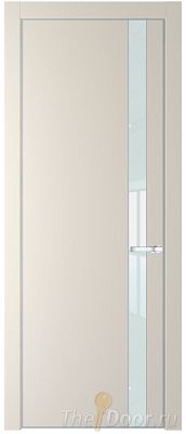 Дверь Profil Doors 18PA цвет Кремовая Магнолия (RAL 120-04) стекло Lacobel Белый лак цвет профиля Серебро