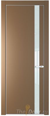 Дверь Profil Doors 18PA цвет Перламутр золото стекло Lacobel Белый лак цвет профиля Серебро