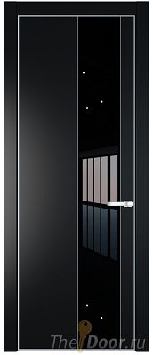 Дверь Profil Doors 19PA цвет Блэк стекло Lacobel Черный лак цвет профиля Серебро
