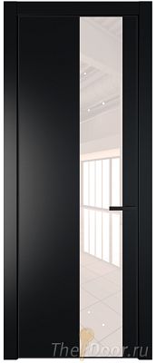 Дверь Profil Doors 19PA цвет Блэк стекло Lacobel Перламутровый лак цвет профиля Черный матовый RAL9005