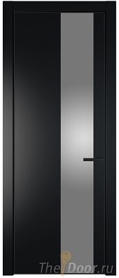 Дверь Profil Doors 19PA цвет Блэк стекло Lacobel Серебро Матлак цвет профиля Черный матовый RAL9005