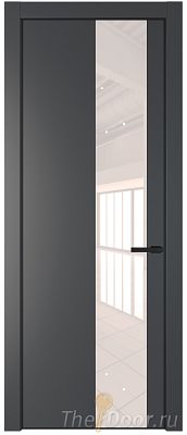 Дверь Profil Doors 19PA цвет Графит (Pantone 425С) стекло Lacobel Перламутровый лак цвет профиля Черный матовый RAL9005