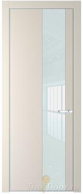 Дверь Profil Doors 19PA цвет Кремовая Магнолия (RAL 120-04) стекло Lacobel Белый лак цвет профиля Серебро