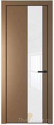 Дверь Profil Doors 19PA цвет Перламутр золото стекло Lacobel лак Классик цвет профиля Черный матовый RAL9005