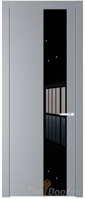 Дверь Profil Doors 19PA цвет Смоки (RAL 870-02) стекло Lacobel Черный лак цвет профиля Серебро