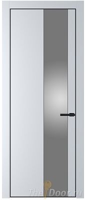 Дверь Profil Doors 19PA цвет Вайт (RAL 110 96 02) стекло Lacobel Серебро Матлак цвет профиля Черный матовый RAL9005