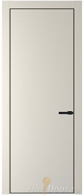 Дверь Profil Doors 1PA цвет Кремовая Магнолия (RAL 120-04) цвет профиля Черный матовый RAL9005