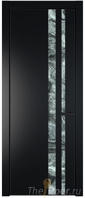 Дверь Profil Doors 20PA цвет Блэк стекло Атриум серебро цвет профиля Черный матовый RAL9005
