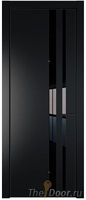 Дверь Profil Doors 20PA цвет Блэк стекло Lacobel Черный лак цвет профиля Черный матовый RAL9005