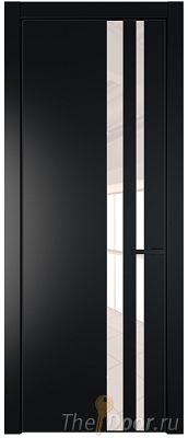 Дверь Profil Doors 20PA цвет Блэк стекло Lacobel Перламутровый лак цвет профиля Черный матовый RAL9005