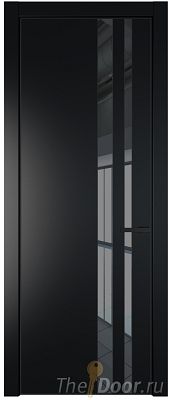 Дверь Profil Doors 20PA цвет Блэк стекло Зеркало Grey цвет профиля Черный матовый RAL9005