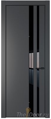 Дверь Profil Doors 20PA цвет Графит (Pantone 425С) стекло Lacobel Черный лак цвет профиля Черный матовый RAL9005 Дверь Profil Doors 20PA цвет Графит (Pantone 425С) стекло Lacobel Черный лак цвет профиля Черный матовый RAL9005