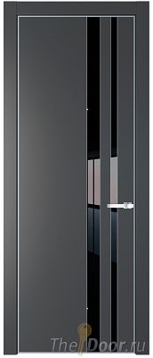 Дверь Profil Doors 20PA цвет Графит (Pantone 425С) стекло Lacobel Черный лак цвет профиля Серебро Дверь Profil Doors 20PA цвет Графит (Pantone 425С) стекло Lacobel Черный лак цвет профиля Серебро