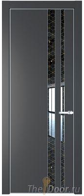 Дверь Profil Doors 20PA цвет Графит (Pantone 425С) стекло Лоран узор золото цвет профиля Серебро Дверь Profil Doors 20PA цвет Графит (Pantone 425С) стекло Лоран узор золото цвет профиля Серебро