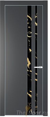 Дверь Profil Doors 20PA цвет Графит (Pantone 425С) стекло Нефи черный узор золото цвет профиля Серебро Дверь Profil Doors 20PA цвет Графит (Pantone 425С) стекло Нефи черный узор золото цвет профиля Серебро