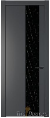 Дверь Profil Doors 20PA цвет Графит (Pantone 425С) стекло Неро мрамор цвет профиля Черный матовый RAL9005