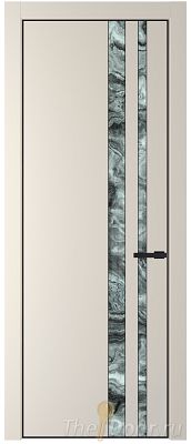 Дверь Profil Doors 20PA цвет Кремовая Магнолия (RAL 120-04) стекло Атриум серебро цвет профиля Черный матовый RAL9005