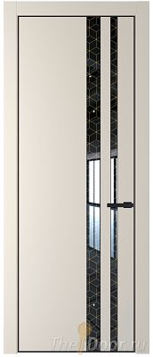 Дверь Profil Doors 20PA цвет Кремовая Магнолия (RAL 120-04) стекло Лоран узор золото цвет профиля Черный матовый RAL9005 Дверь Profil Doors 20PA цвет Кремовая Магнолия (RAL 120-04) стекло Лоран узор золото цвет профиля Черный матовый RAL9005
