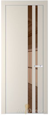 Дверь Profil Doors 20PA цвет Кремовая Магнолия (RAL 120-04) стекло Зеркало Bronza цвет профиля Серебро