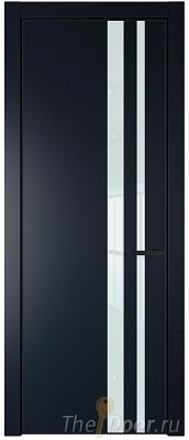 Дверь Profil Doors 20PA цвет Нэви Блу (RAL 7016) стекло Lacobel Белый лак цвет профиля Черный матовый RAL9005