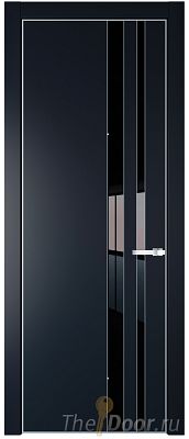 Дверь Profil Doors 20PA цвет Нэви Блу (RAL 7016) стекло Lacobel Черный лак цвет профиля Серебро Дверь Profil Doors 20PA цвет Нэви Блу (RAL 7016) стекло Lacobel Черный лак цвет профиля Серебро