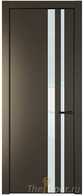 Дверь Profil Doors 20PA цвет Перламутр бронза стекло Lacobel Белый лак цвет профиля Черный матовый RAL9005