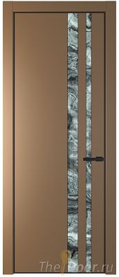 Дверь Profil Doors 20PA цвет Перламутр золото стекло Атриум серебро цвет профиля Черный матовый RAL9005