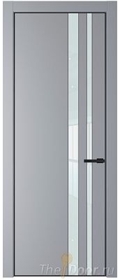 Дверь Profil Doors 20PA цвет Смоки (RAL 870-02) стекло Lacobel Белый лак цвет профиля Черный матовый RAL9005
