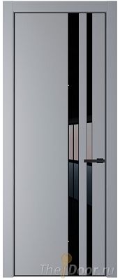 Дверь Profil Doors 20PA цвет Смоки (RAL 870-02) стекло Lacobel Черный лак цвет профиля Черный матовый RAL9005