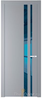 Дверь Profil Doors 20PA цвет Смоки (RAL 870-02) стекло Зеркало Blue цвет профиля Серебро
