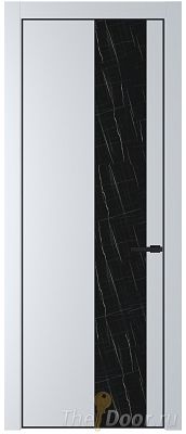 Дверь Profil Doors 20PA цвет Вайт (RAL 110 96 02) стекло Неро мрамор цвет профиля Черный матовый RAL9005