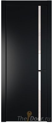 Дверь Profil Doors 21PA цвет Блэк стекло Lacobel Перламутровый лак цвет профиля Черный матовый RAL9005