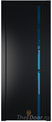 Дверь Profil Doors 21PA цвет Блэк стекло Зеркало Blue цвет профиля Черный матовый RAL9005