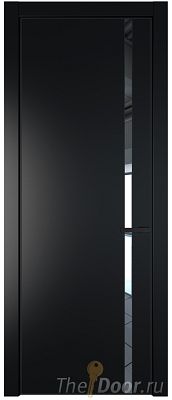 Дверь Profil Doors 21PA цвет Блэк стекло Зеркало цвет профиля Черный матовый RAL9005