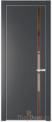 Дверь Profil Doors 21PA цвет Графит (Pantone 425С) стекло Зеркало Bronza цвет профиля Серебро