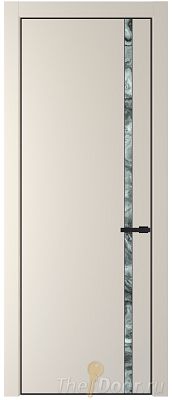 Дверь Profil Doors 21PA цвет Кремовая Магнолия (RAL 120-04) стекло Атриум серебро цвет профиля Черный матовый RAL9005