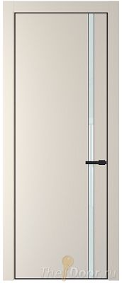 Дверь Profil Doors 21PA цвет Кремовая Магнолия (RAL 120-04) стекло Lacobel Белый лак цвет профиля Черный матовый RAL9005