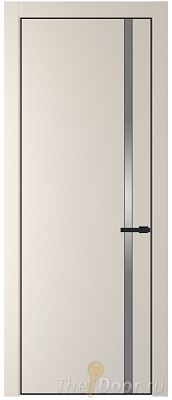 Дверь Profil Doors 21PA цвет Кремовая Магнолия (RAL 120-04) стекло Lacobel Серебро Матлак цвет профиля Черный матовый RAL9005