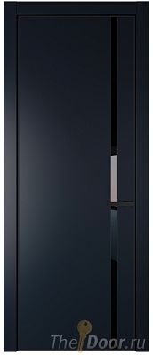 Дверь Profil Doors 21PA цвет Нэви Блу (RAL 7016) стекло Lacobel Черный лак цвет профиля Черный матовый RAL9005