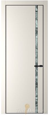 Дверь Profil Doors 21PA цвет Перламутр белый стекло Атриум серебро цвет профиля Черный матовый RAL9005