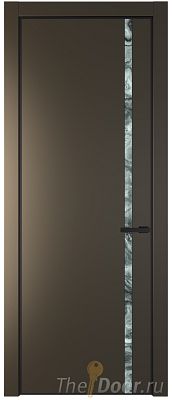 Дверь Profil Doors 21PA цвет Перламутр бронза стекло Атриум серебро цвет профиля Черный матовый RAL9005