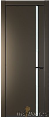 Дверь Profil Doors 21PA цвет Перламутр бронза стекло Lacobel Белый лак цвет профиля Черный матовый RAL9005