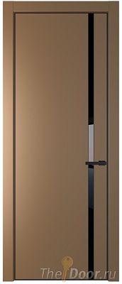 Дверь Profil Doors 21PA цвет Перламутр золото стекло Lacobel Черный лак цвет профиля Черный матовый RAL9005